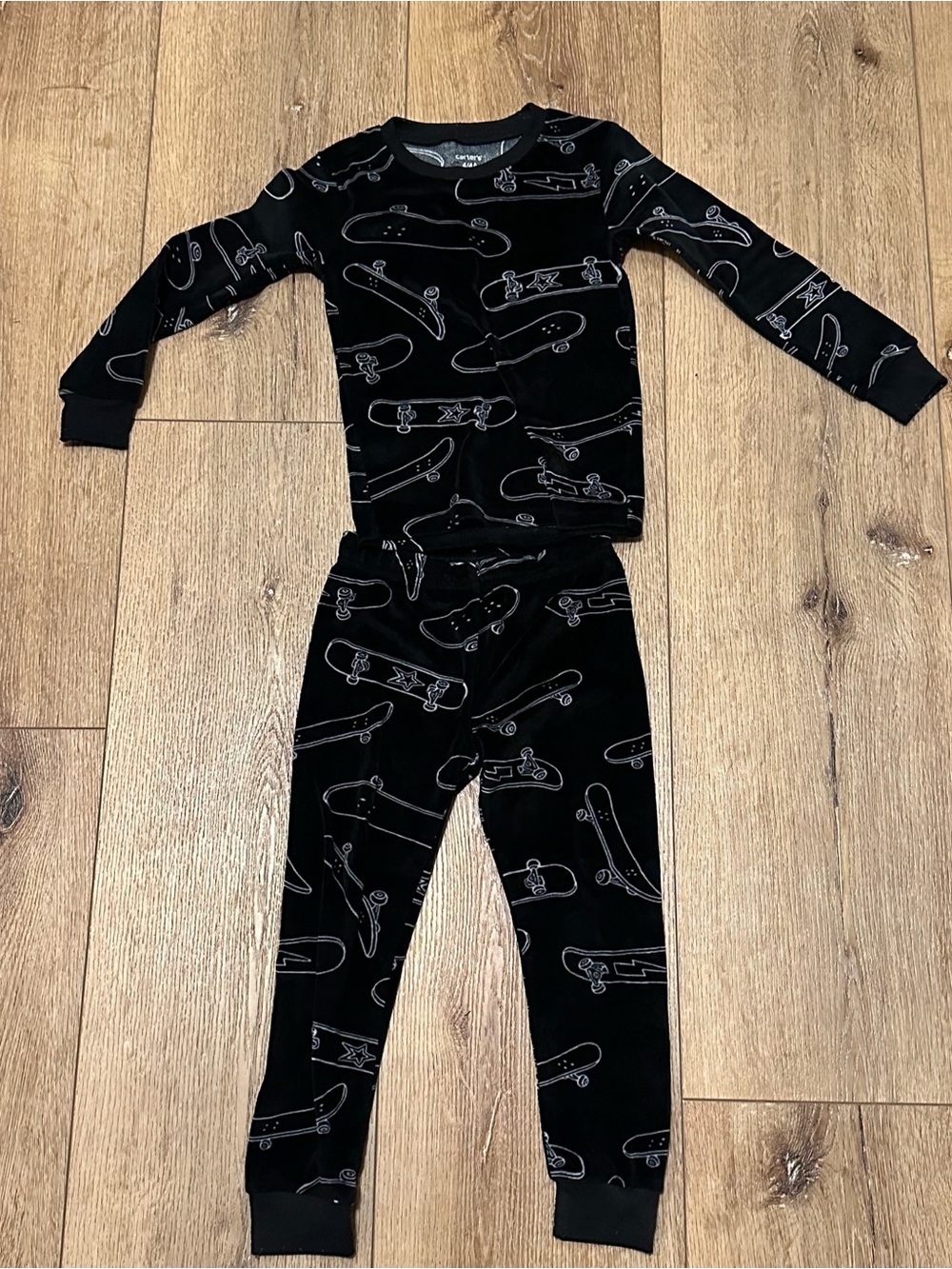 Carter's Black Skateboard Print Kids Pajama Set